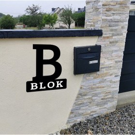 Resim zafrakreklam Apartman Site Bina Blok Yönlendirme B Blok 34x40 Cm Alüminyum Siyah 