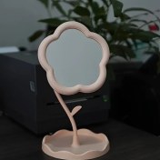 Resim Chuangyinshop Pembe Çiçekli Aynalı Makyaj Masası - Seyyar Takı Organizeri Pembe 