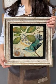 Resim Oscar Stone Decor Çerçeveli Tablo Taş Duvar Dekoru 30 X 30 Cm Kuş Tablosu Cdd3030-1261 