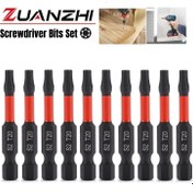 Resim 5 adet/10 adet T20 Tipi Vida Ucu, 50mm Uzunluklu 2 İnç Tek Başlıklı Phillips Tornavida Ucu. Güçlü Manyetik Kare Tornavida, 1/4 İnç Altıgen Saplı Manyetik Darbeli Matkap Ucu Sürücü Ucu Phillips Ucu 