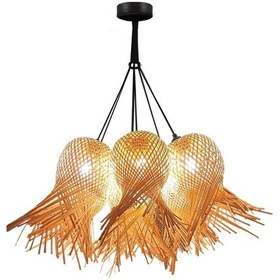 Resim Özcan Aydınlatma 4441-7a 7'li Hasır Sarkıt Meşe 