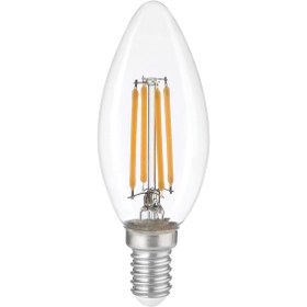 Resim HEKA C35 Şeffaf Cam Düz LED Ampul 6W E14 3000K Gün Işığı ERD-308 