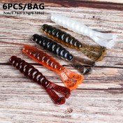 Resim 6-Pack Tails Worm Soft Baits, Tuzlu TPR Yüzen Kum Solucanı, Silikon Plastik Suni Bass Olta Yemleri, Kurşunsuz, Dayanıklı Rijitlik, Taze ve Tuzlu Su Balıklarına Uygun, Pouch-Paketli, Baba Günleri İçin İdeal 