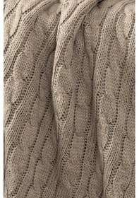 Resim Ponponlu Triko Örme Tv Battaniyesi Koltuk & Omuz Şalı & Diz Battaniyesi 130x170cm - Bej Bej 