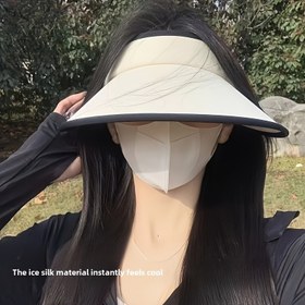 Resim Kadınlar için Katlanabilir Güneşlik Şapka - Plaj, Yaz ve Dış Aktiviteler İçin Geniş Kenarlı, Nefes Alabilen Polyester, Sadece Elde Yıkama, Şık Açık Mavi, Siyah, Bej, Mor 