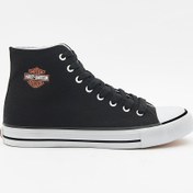 Resim Harley Davidson Pittsburgh Erkek Siyah Keten Spor Ayakkabı Harley Davidson