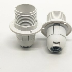 Resim Dekoratif Plastik E-14 Yarım Dişli Halkalı Geçmeli Duy Beyaz (2 Adet) 