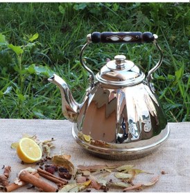 Resim Tekli Dilimli Nikel Kaplama Ihlamur Bakır Çaydanlık 3 Lt Bakır 