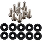 Resim Suntek 20 Adet Araba Modifiye Vidalar Conta Paslanmaz Siyah 