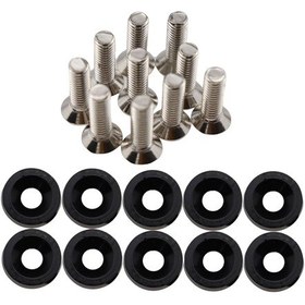 Resim Suntek 20 Adet Araba Modifiye Vidalar Conta Paslanmaz Siyah 