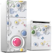 Resim MARKETONI ve Bulaşık Makinası Beyaz Eşya Sticker Kaplama 3D Modern Tasarım 1059504 