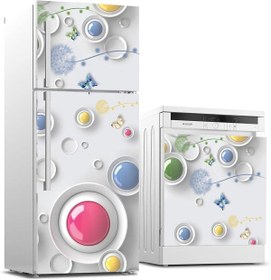 Resim MARKETONI ve Bulaşık Makinası Beyaz Eşya Sticker Kaplama 3D Modern Tasarım 1059504 