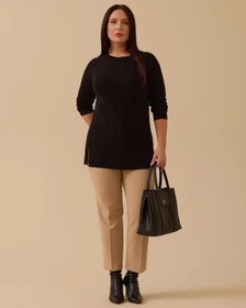 Resim Büyük Beden Örgü Desenli Triko Gala-xi Siyah 