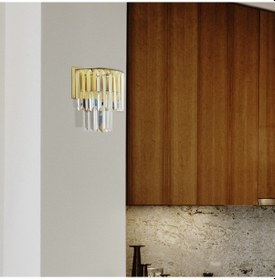 Resim Nilüfer Eskitme Kristal Taşlı Duvar Lambası Yatak Odası-Yatak Başı-Salon için Aplik Eskitme 