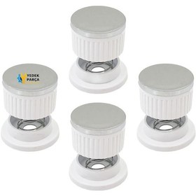 Resim Silverline Uyumlu Düğme 4 Lü Takımı Ankastre Set Üstü Ocak Düğmesi Beyaz Yaylı Görselle Eşleştiriniz 