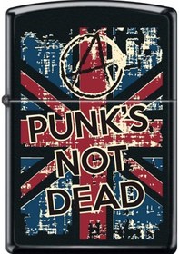 Resim Zippo Çakmak Punks Not Dead Poster Black Matte 