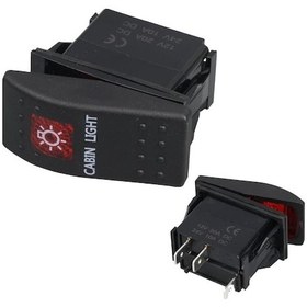 Resim Powermaster Kabin Sembollü Işıklı 3 Pinli On-off 12-24v Marin Switch-179256 