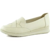 Resim Mammina Beyaz Deri Çapraz Bant Detaylı Slip-On Günlük Ayakkabı 