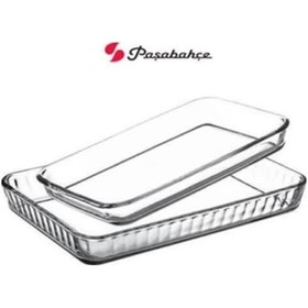 Resim Paşabahçe 159075 2'li Borcam Dikdörtgen Tepsi Beyaz 