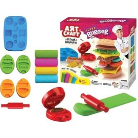 Resim Hamburger Oyun Hamur Seti 200 Gr. - Oyun Hamuru Seti - Hamur Setleri - Hamur Kalıpları Renkli 