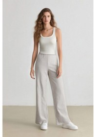 Resim DeFacto Coool Wide Leg Kareli Normal Bel Geniş Paça Pantolon E6121AX25SPGR435 