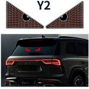 Resim Chuangyinshop Red Light Triangle Y2 2 Adet Led Seytan Gozu Arac İsiklari Pikap Kamyon İcin Usb Beslemeli 