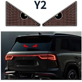 Resim Chuangyinshop Red Light Triangle Y2 2 Adet Led Seytan Gozu Arac İsiklari Pikap Kamyon İcin Usb Beslemeli 