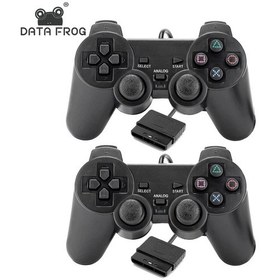 Resim Veri Kurbağa Kablolu Tak Ve Çalıştır İçin Ps2 Çift Tieşim Joystick Denetley Black 2pcs 