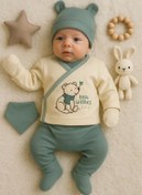 Resim Babydonat Waffle Natural % 100 Pamuk 5'li Erkek Bebek Hastane Çıkış Seti 