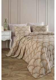 Resim Doğal Pike Baskılı Tek Kişilik Yelpaze Kahve Kahve 