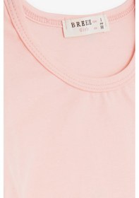 Resim Breeze Kız Bebek Tişört Çiçek Nakışlı 9 Ay-3 Yaş, Somon-somon Somon 