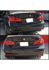 Resim Bmw F30 Arka Tampon Difüzörü 4 Çıkış Pianoblack 