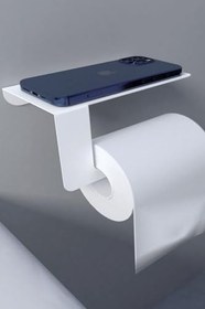 Resim Risingmaber Metal Beyaz Telefon Raflı Tuvalet Kağıtlık, Wc Kağıtlık MT44B 