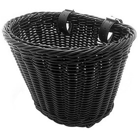 Resim Çocuk Bisiklet Ön Sepeti Bisiklet Askılı Sepet Bisiklet Pp Rattan Örgü Sepet Ayarlanabilir Kemerlerle D Siyah Siyah 