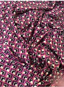 Resim Pembe Desenli Şifon Kumaş Dikiş Aksesuarı Parça Kumaş 150x100 Renkli 