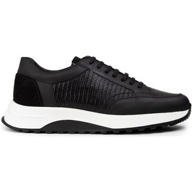 Resim Deery Hakiki Deri Siyah Erkek Sneaker Ayakkabı - 01984Msyhe02 Siyah 
