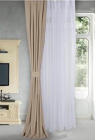 Resim Massarelli Fon Perde Bej Rengi 1-2 Seyrek Pile 90 x 260 Bej 