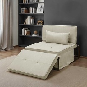 Resim Cube Katlanır Yataklı Puf - Vizon 96x189x42.5 / 96x168x92.5 cm 