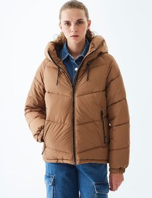 Resim Ltb Şişme Kapüşonlu Kadın Ceket Kahverengi 011244400625018 - 13876 Kahverengi 