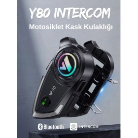 Resim Y80 Intercom Bluetooth Motosiklet Kask Kulaklığı Uyumlu Intercom Kulaklık 