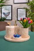 Resim MIARIK DESIGN & DEKORASYON Dekoratifmermer Aksesuar Detaylı 5 Li Banyo Seti Takımı 