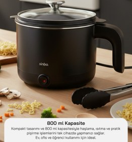 Resim Sinbo SCO-5067 Çok Fonksiyonlu Buharlı ve Yağda Pişirme Özellikli Elektrikli Pişirici 