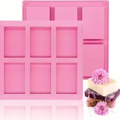 Resim Çok Amaçlı 6 Gözlü Silikon Kalıp - DIY Sabun, Muffin ve Brownie Yapımı için Temel El Aleti 