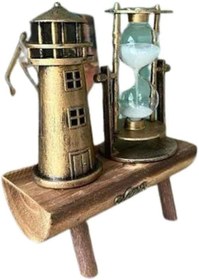 Resim Hediyelik Eşya Retro Ahşap Deniz Feneri Kum Saati Biblo 