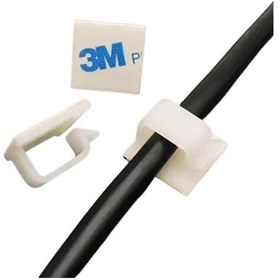 Resim Wcl1007 Kablo Sabitleme Kelepçesi Klipsi Yapışkanlı Duvar Kablo Tutucu 16.5 x 15.5 x 10 MM Beyaz 10 Adet 