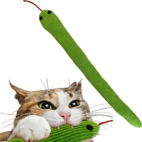 Resim Kedi Oyuncak Yılanı, 1 adet Kırışık Sesli Oyuncak Yumuşak Keten, Etkileşimli Kedi Egzersiz Tekerlek Oyuncağı İç Mekan Kedileri için 16.5 İnç (Yaklaşık 42 cm) Tüm Irklar için Uygun 