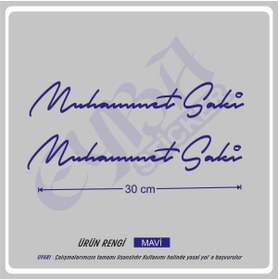 Resim EYBA STİCKER Size Özel Isim Imzası 2 Adet 30x7 Cm Ad Soyad Imza Etiket- Oto Sticker -Mesaj Atıınız- 