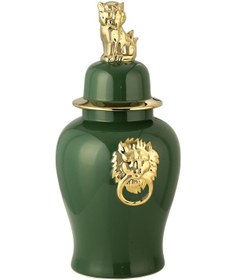 Resim Vitale Lion Dekoratif Vazo Yeşil 23x 23x50 Cm Ak.wlt0603 