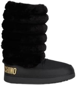 Resim Love Moschino Logolu Yumuşak Dokulu Kapitone Kar Botu, Siyah, 35-36 