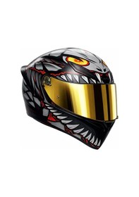 Resim Agv K1 S E2206 Lyzard Matt Black Grey Red Configuration-Gold Vizör Kask Çok Renkli 